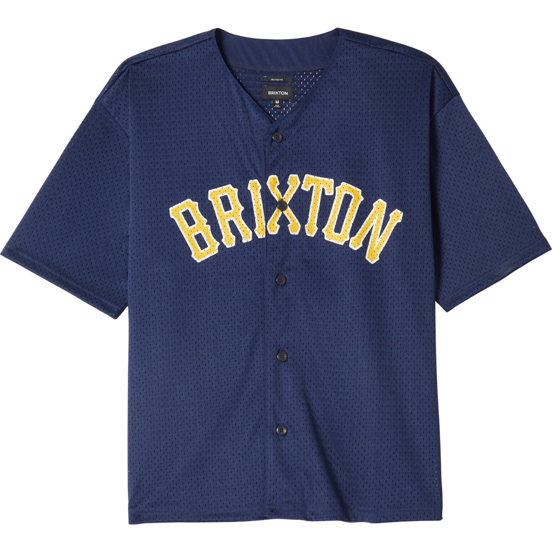 2026 Brixton Mens The Brixton Mesh Baseball Jersey 23005-WANAV - Washed Navy